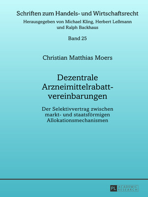 cover image of Dezentrale Arzneimittelrabattvereinbarungen